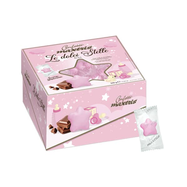 Confetti Maxtris dolci stelle rosa box 500 gr – CandyFrizz