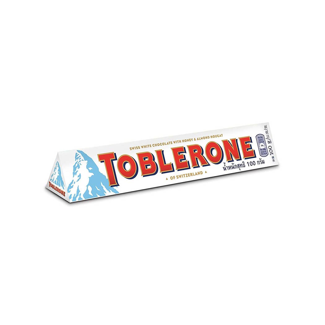 Toblerone cioccolato bianco 100 gr – CandyFrizz